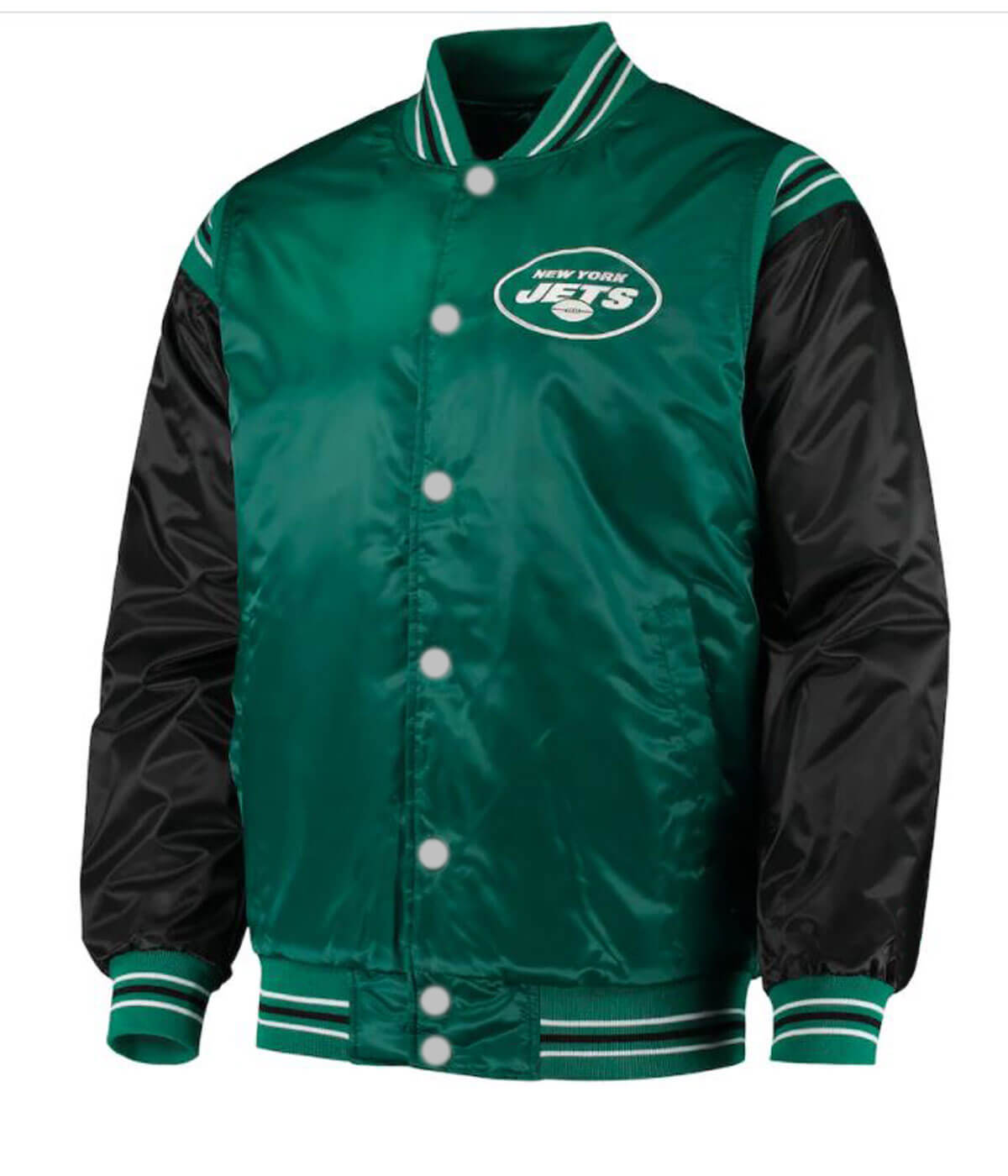 Maker of Jacket Fashion Jackets Vintage New York Jets NFL Black and Green Leather