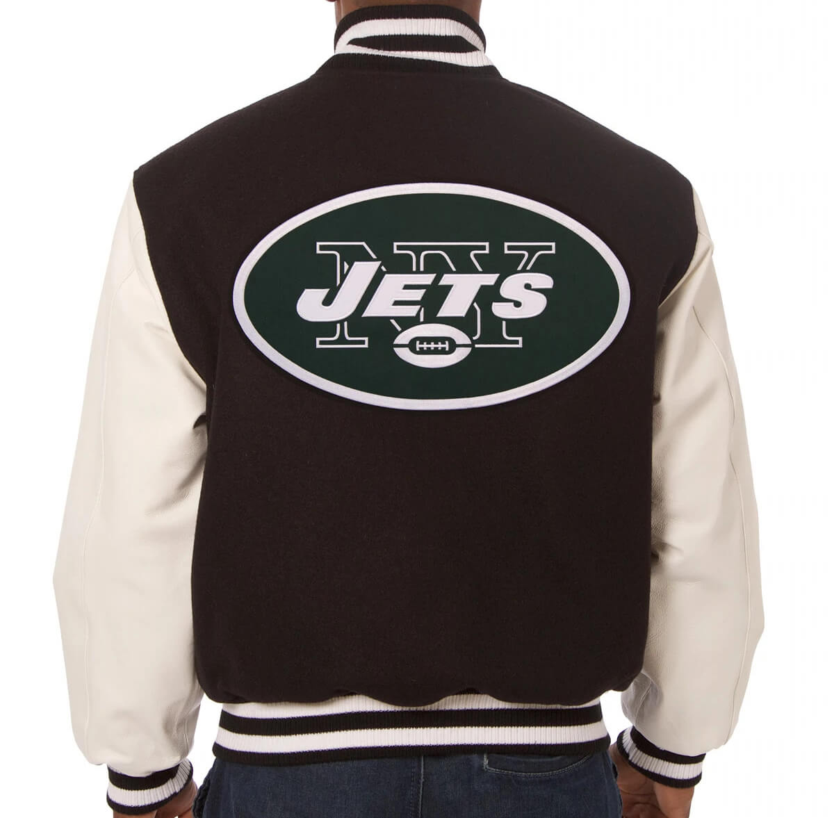 New York Jets NFL Brown And White Varsity Jacket - Maker of Jacket