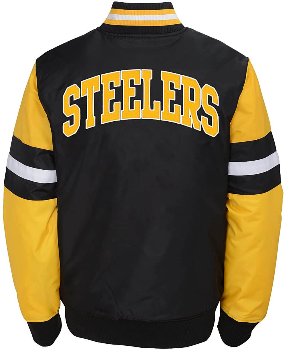 Pittsburgh Steelers Poly Twill Varsity Jacket - Black/Yellow