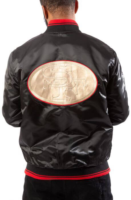 Bomber Satin San Francisco 49ers Red and Black Jacket - HJacket