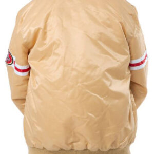 San Francisco 49ers Caramel NFL Satin Jacket Back