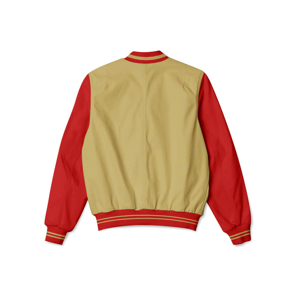 Maker of Jacket Fashion Jackets San Francisco 49ers NFL Cream and Red Bomber