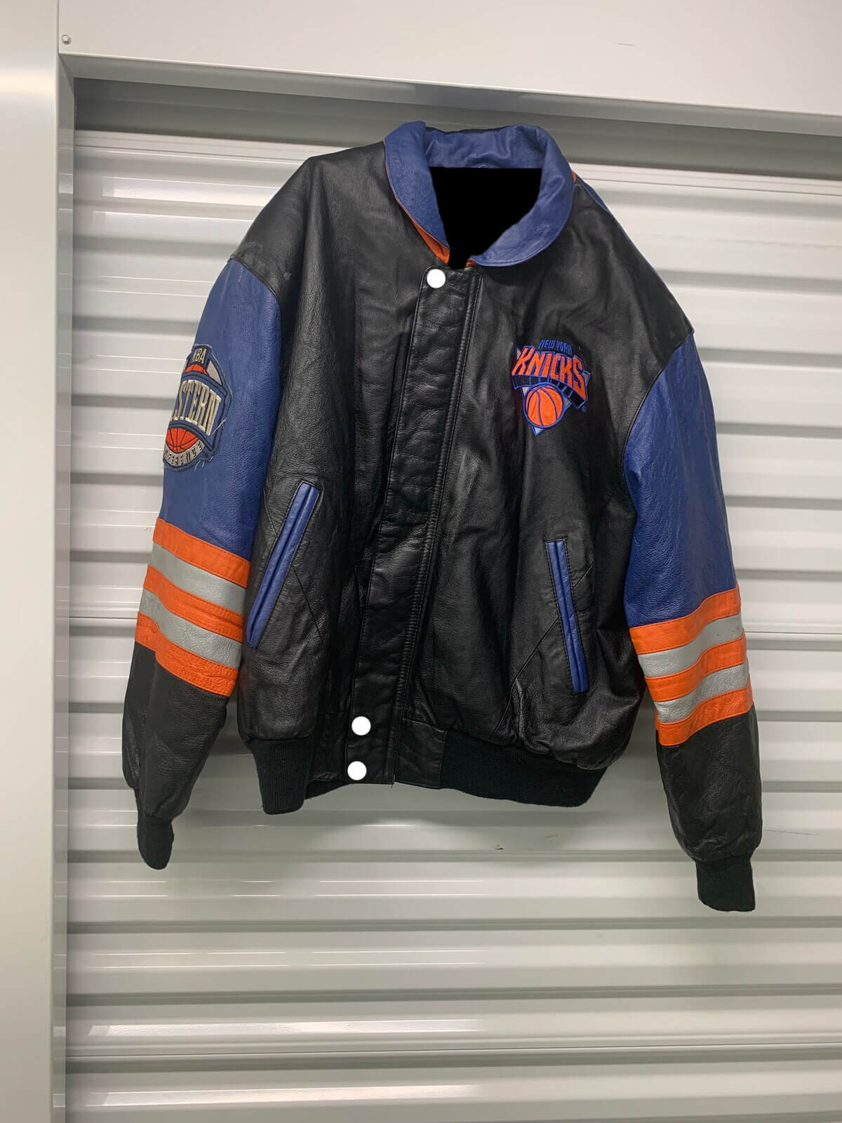 Vintage 90s New York Knicks Jeff Hamilton Leather Jacket -  in