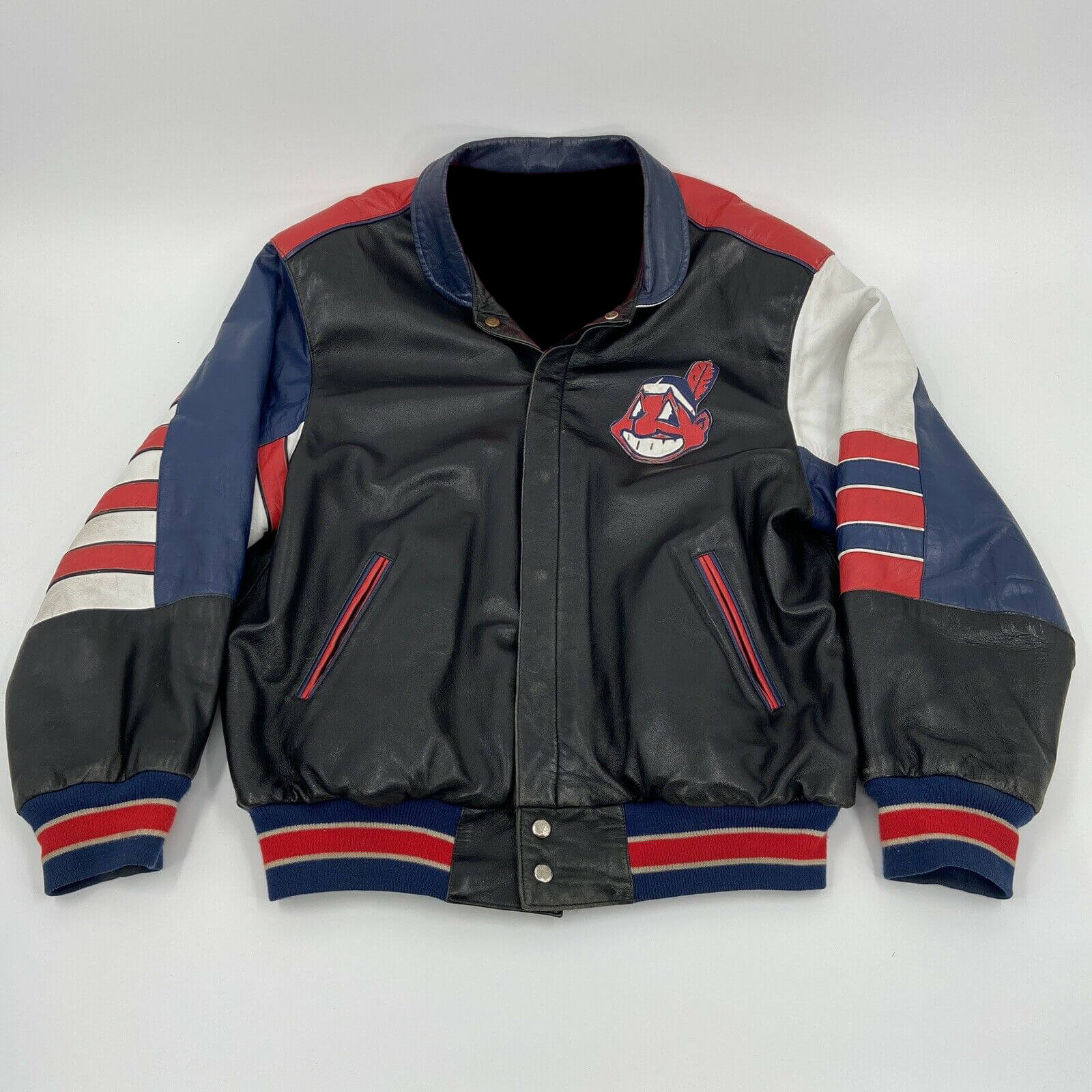 Vintage Jeff Hamilton Cleveland Indians Leather Jacket