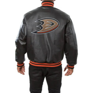 Anaheim Ducks Black Leather NHL Jacket