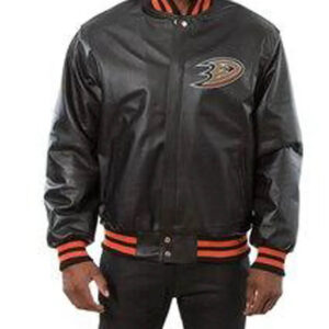 Anaheim Ducks Black Leather NHL Jacket