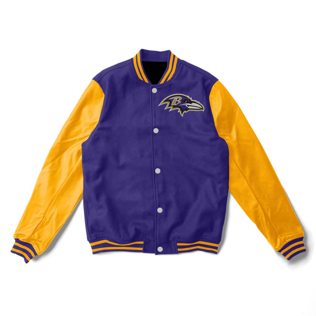 Varsity Baltimore Ravens Full-Snap Satin Jacket