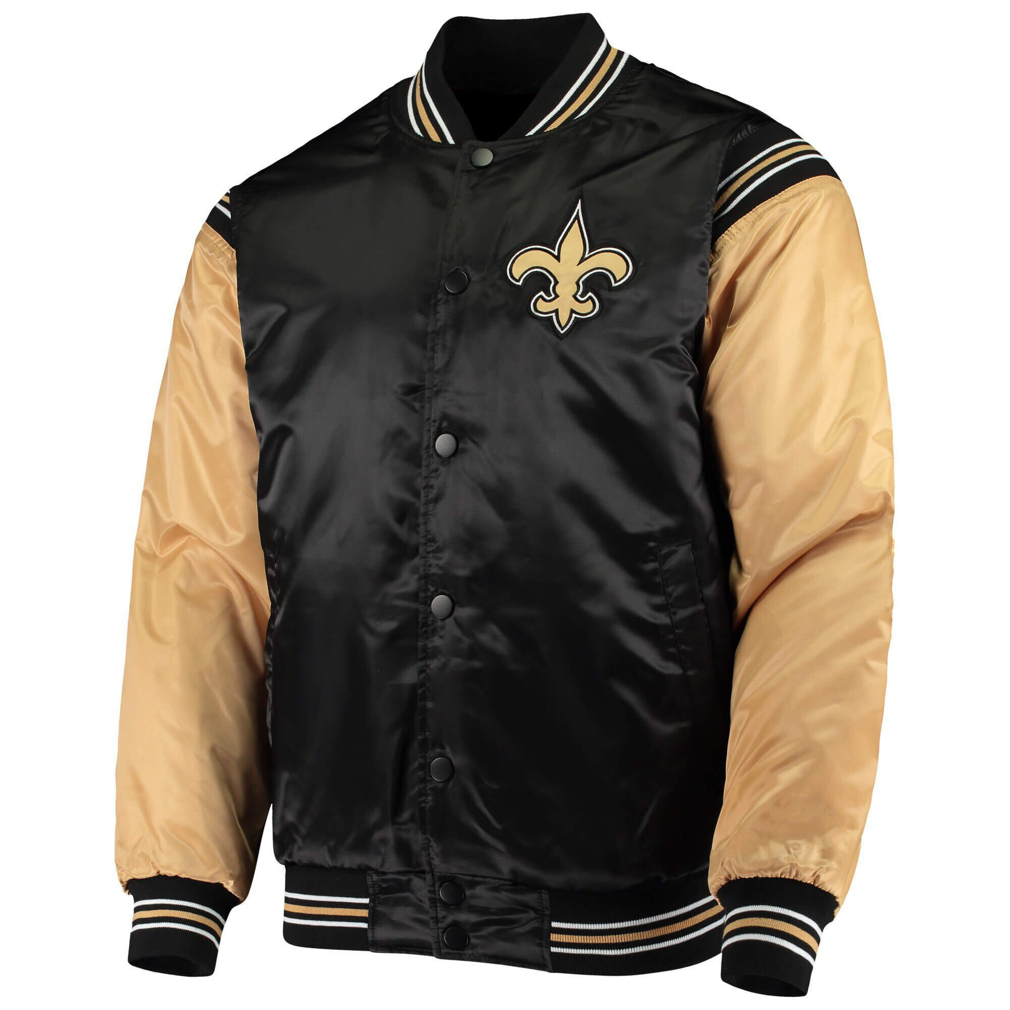 NFL New Orleans Saints Style 6 Big Logo Black Brown Leather Jacket For Fans  - Freedomdesign