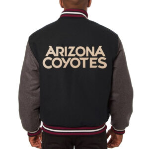 Black Gray Arizona Coyotes Two Tone Wool Jacket