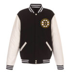 Black White Boston Bruins Varsity Jacket