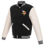 Black White NFL Minnesota Vikings Varsity Jacket