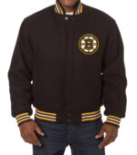 Boston Bruins Jeff Hamilton Black Wool Jacket