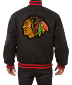 Chicago Blackhawks Black Wool Jacket