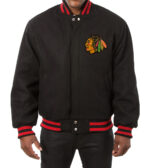 Chicago Blackhawks Black Wool Jacket