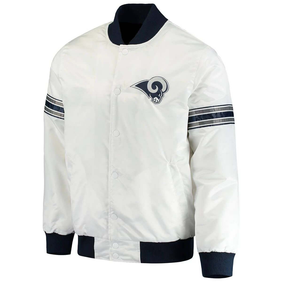 Los Angeles Rams NFL White Satin Jacket