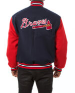 Atlanta Braves City And Logo Pattern Print Varsity Jacket - Torunstyle