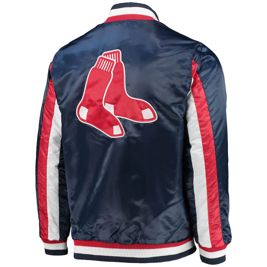 Maker of Jacket MLB Boston Red Sox Vintage Navy Blue Satin