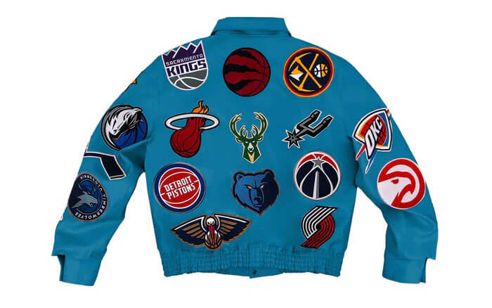 Maker of Jacket Men's NBA Teams Collage Jeff Hamilton Leather Jacket