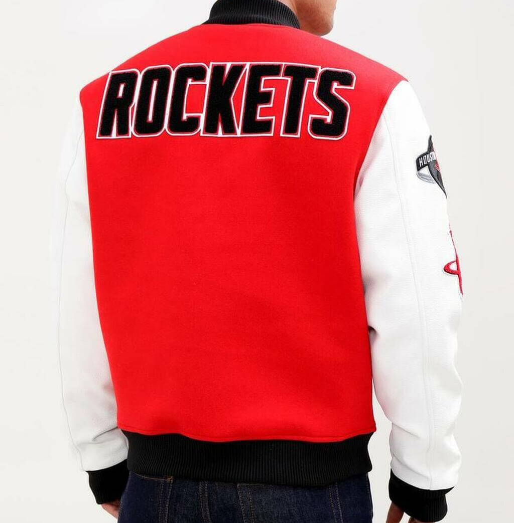 Houston Rockets Jacket  Black & Red Bomber Jacket