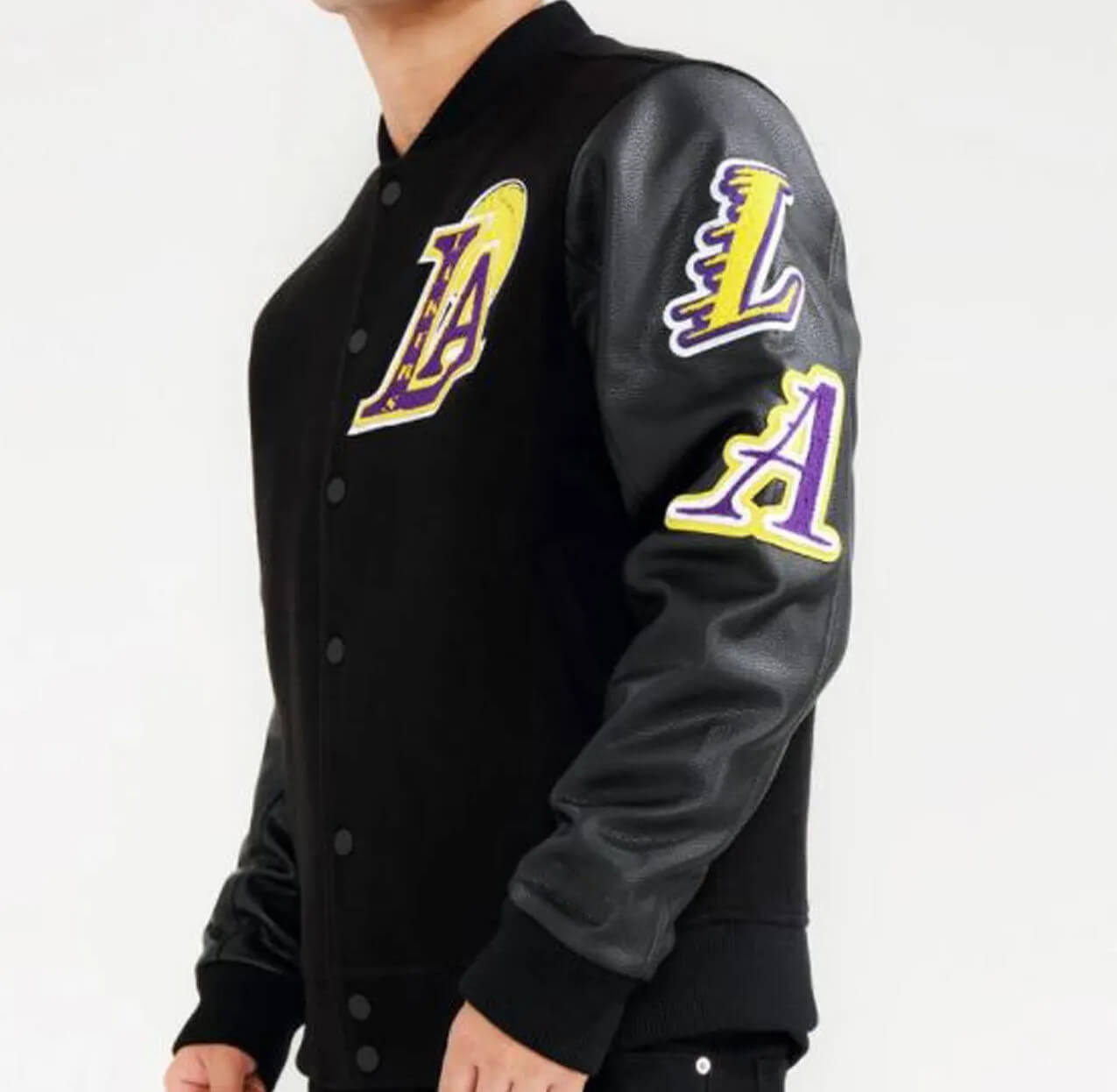 LOS ANGELES LAKERS TRIPLE BLACK VARSITY JACKET (BLACK)