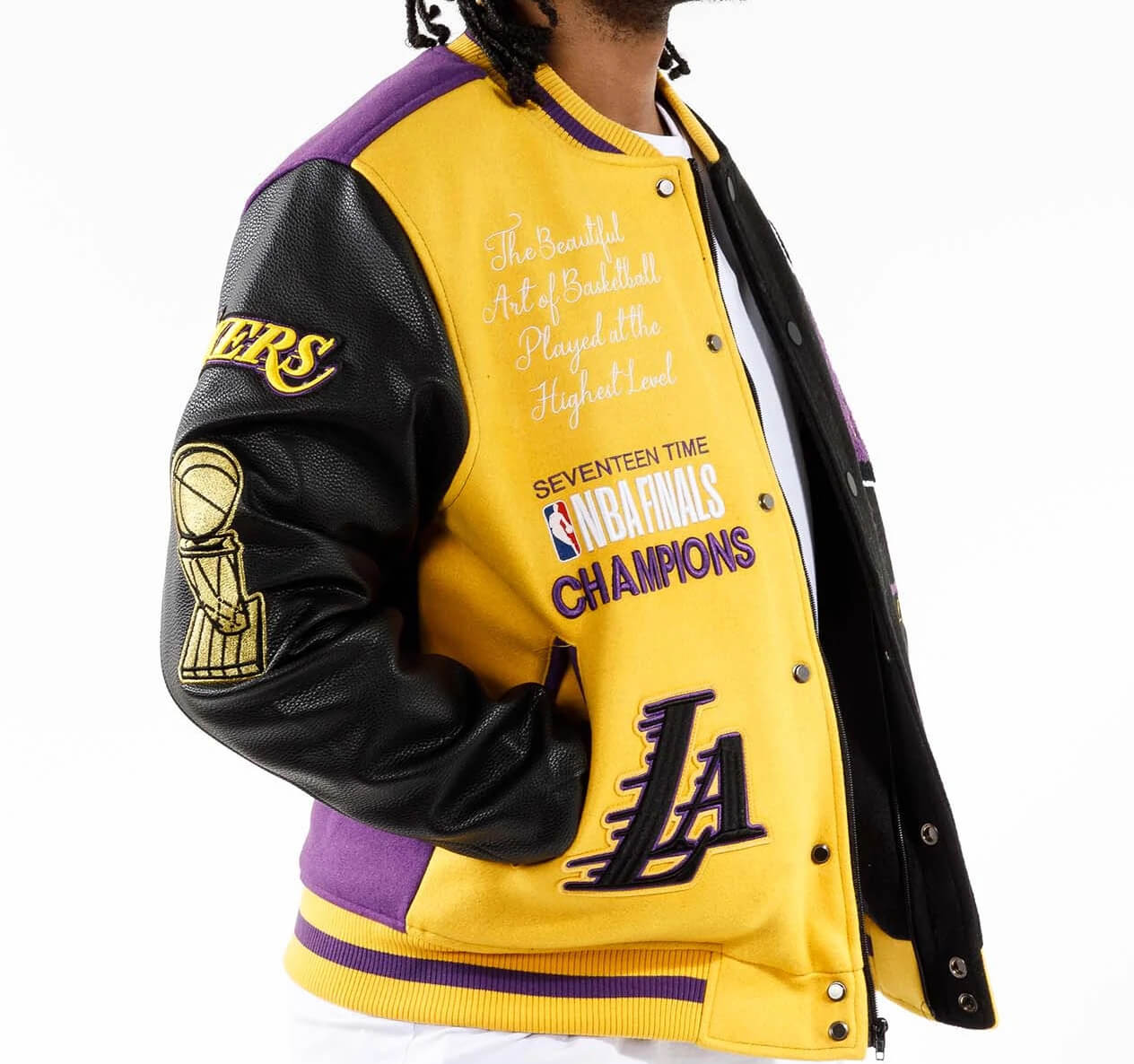 NBA Los Angeles Lakers Black Varsity Jacket - Maker of Jacket