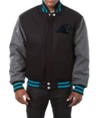 NFL Carolina Panthers Wool Black Jacket Front