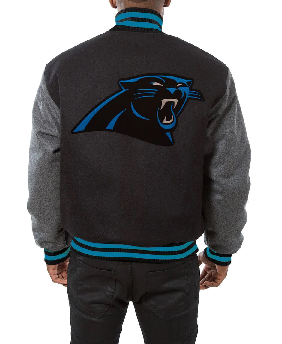 Carolina Panthers Two-Tone Wool and Leather Jacket - Black