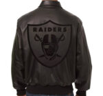 NFL Las Vegas Raiders Black Leather Jacket