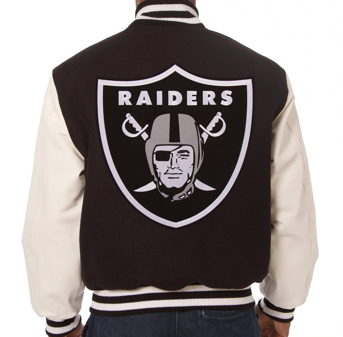 Wool/Leather Classic Retro Las Vegas Raiders Cream and Black