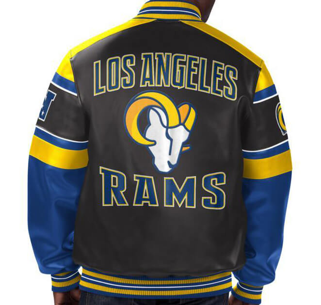 NFL Los Angeles Rams Style 5 Big Logo Black Brown Leather Jacket For Fans -  Freedomdesign