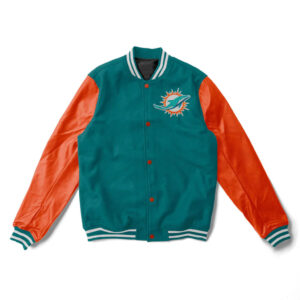 Miami Dolphins Leather Jacket Thermal Plush V46 - EvaPurses