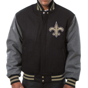 NFL New Orleans Saints Black And Gray Wool Jacket