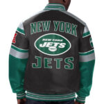 NFL New York Jets Multi Leather Jacket Back