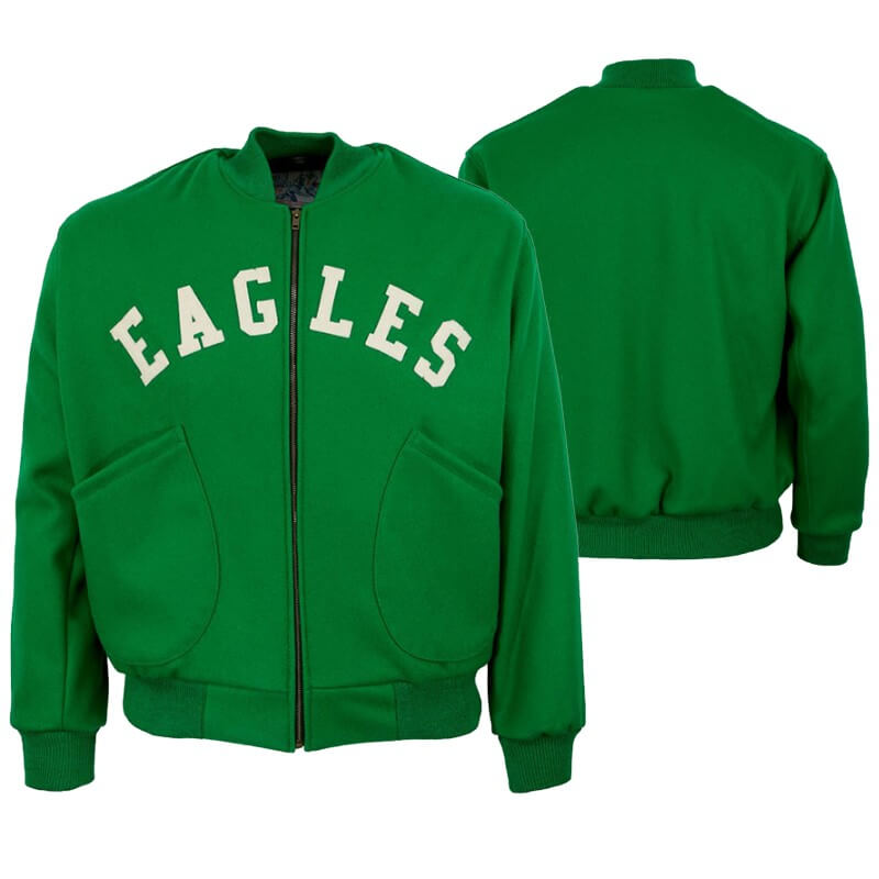 Maker of Jacket Sports Leagues Jackets NFL Green White Philadelphia Eagles Varsity