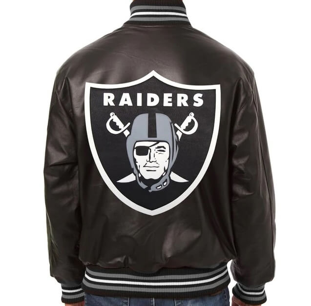 Product Detail  LAS VEGAS RAIDERS FAUX LEATHER JACKET - Black - M