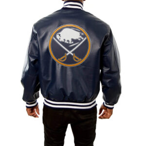 Vintage 70s Large NHL Hockey Buffalo Sabres Sabrejak Satin Bomber Button  Jacket