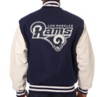 Navy White NFL Los Angeles Rams Varsity Jacket