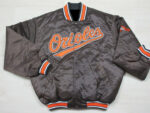 Baltimore Orioles Leather Jacket Mens Large Black MLB Baseball Heavy Vintage  USA