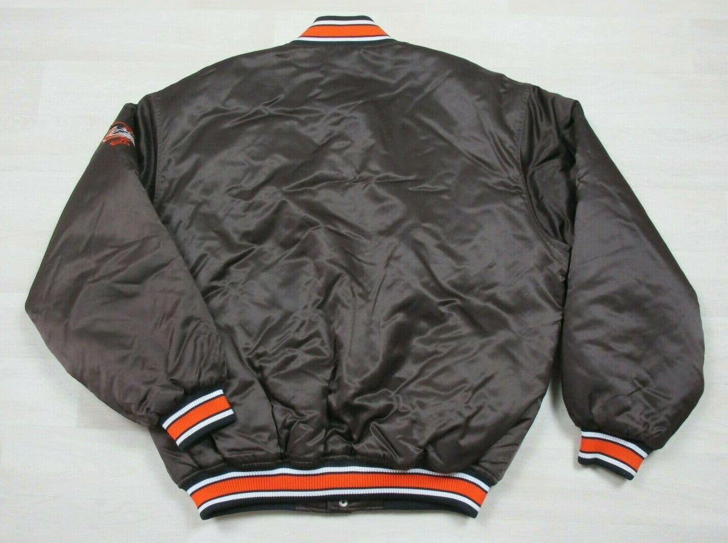 Baltimore Orioles Leather Jacket Mens Large Black MLB Baseball Heavy Vintage  USA