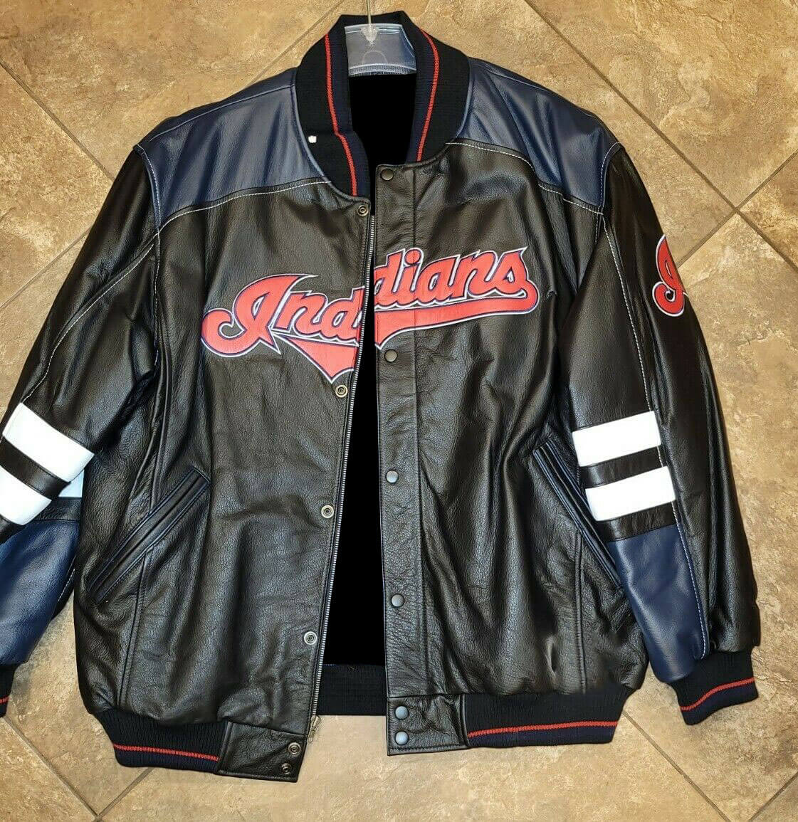 Maker of Jacket Black Leather Jackets Vintage 90s Chicago White Sox