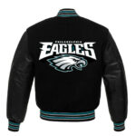 NFL Philadelphia Eagles Varsity Jacket with Back Patch - Black