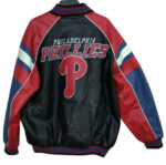 Black Red MLB Philadelphia Phillies Leather Jacket