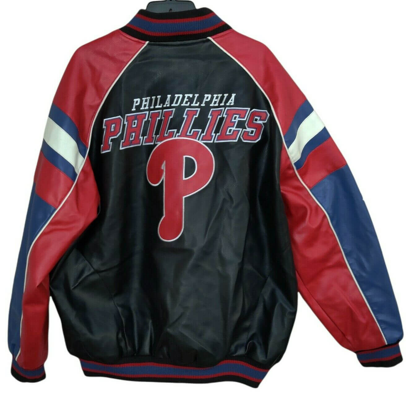 Maker of Jacket Sports Leagues Jackets MLB Team Philadelphia Phillies Red Satin