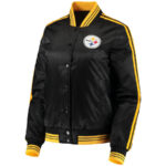 Black Yellow NFL Pittsburgh Steelers Satin Jacket