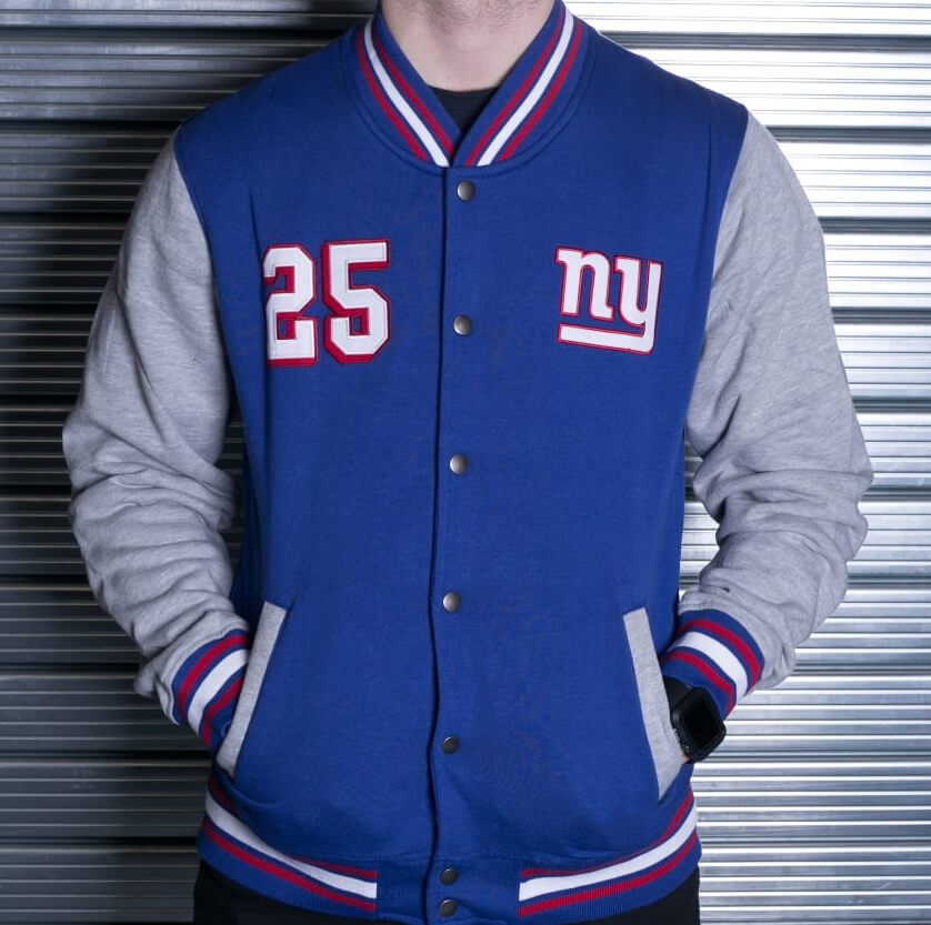 White and Blue New York NY Giants Varsity Jacket - Jacket Makers