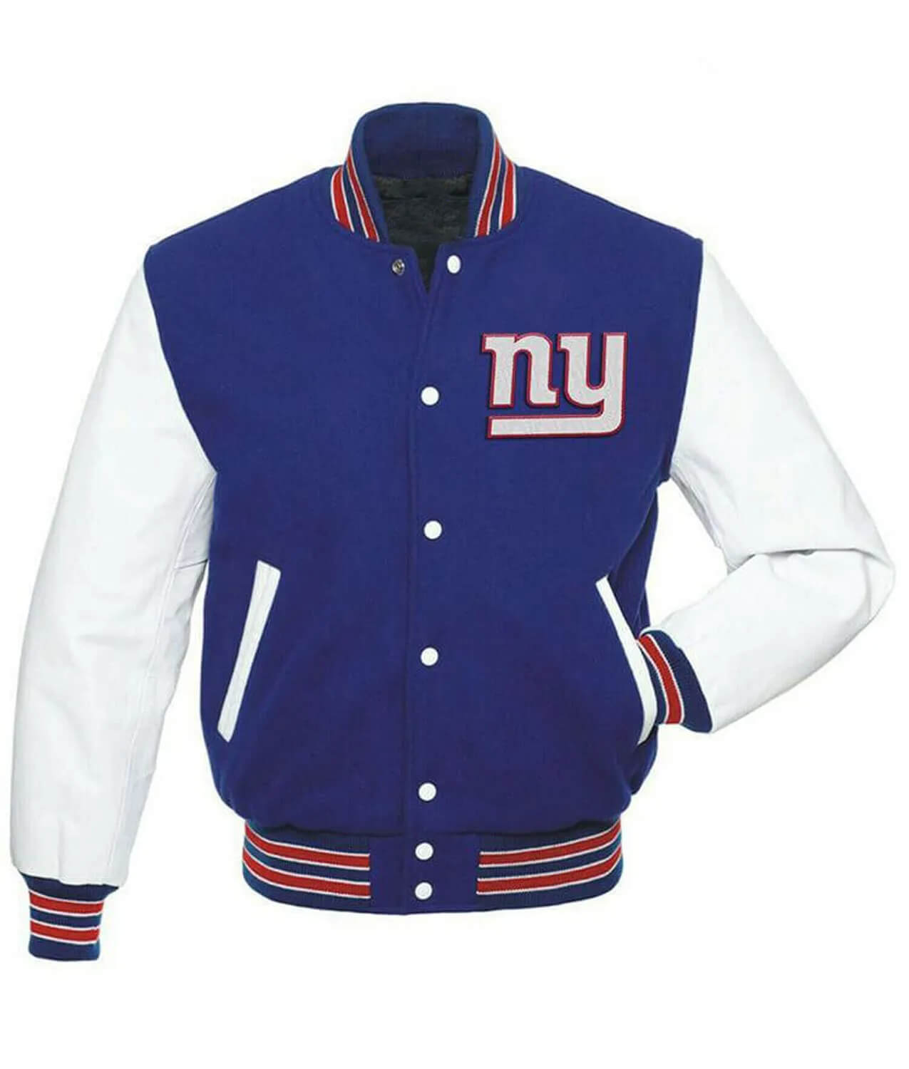 Maker of Jacket NFL New York Giants Blue White Team Varsity