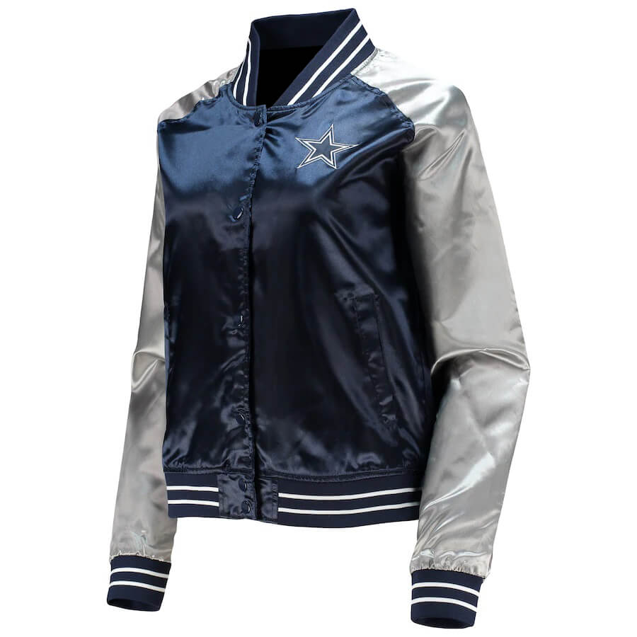 Dallas Cowboys Navy and White Varsity Jacket - Jacket Makers