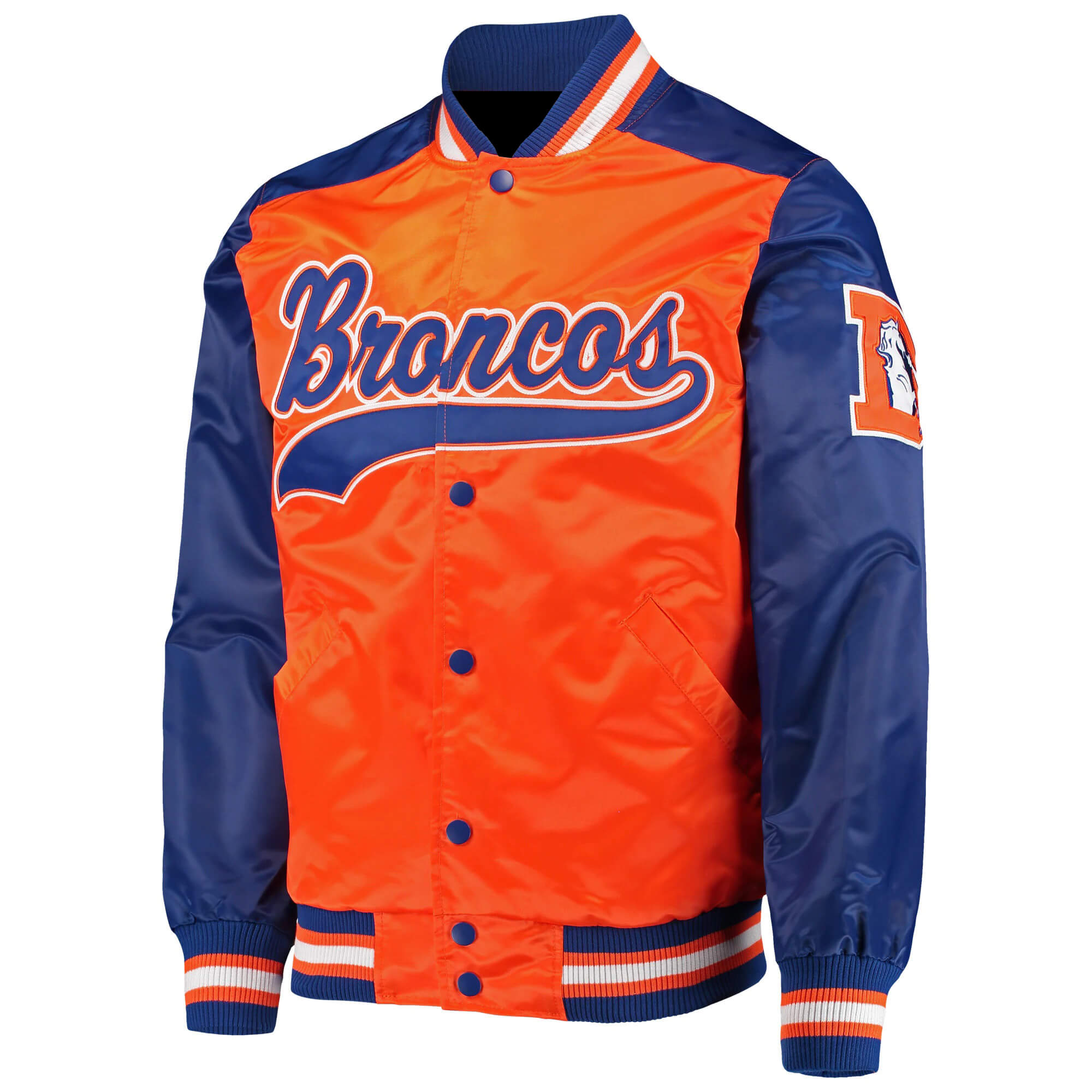 Denver Broncos Blue Satin Jacket