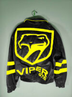 Dodge Viper Black And Yellow Leather Jacket