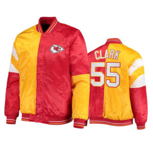 Kansas City Chiefs Frank Clark Tricolor Satin Jacket